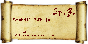 Szabó Zója névjegykártya